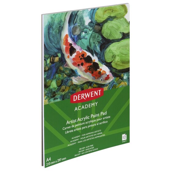 Derwent Academy Acrylic Paint Pad A4 Portrait 12 Sheet