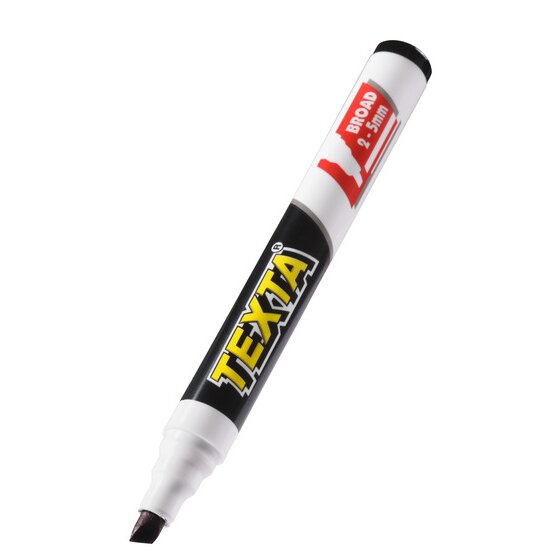 Texta Marker Chisel Tip Black Pack 12