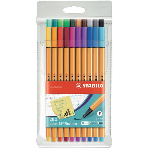 Stabilo Point 88 Fineliner Assorted Wallet 20