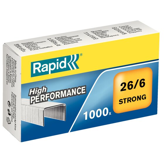 Rapid Staples 26/6MM Box 1000 Strong