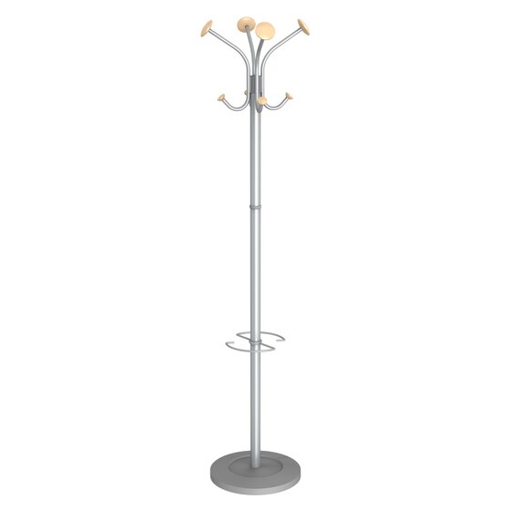 Alba Stily Coat Rack Silver / Wood