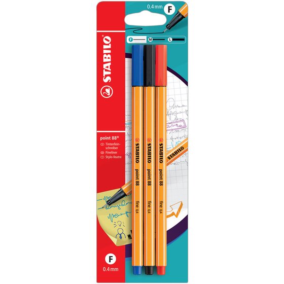 Stabilo Point 88 Fineliner Assorted Card 3 Order