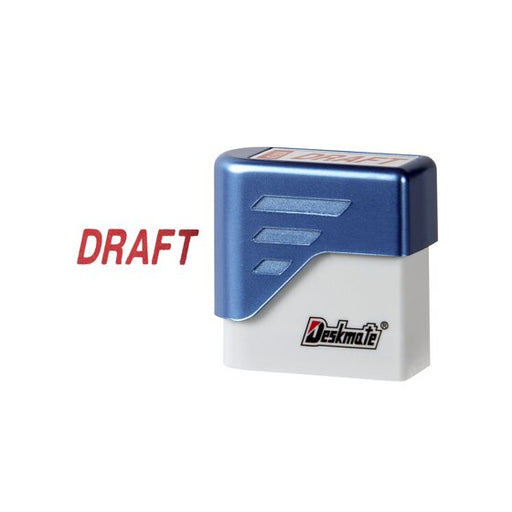 Deskmate Pre-inked Office Stamp Draft Red