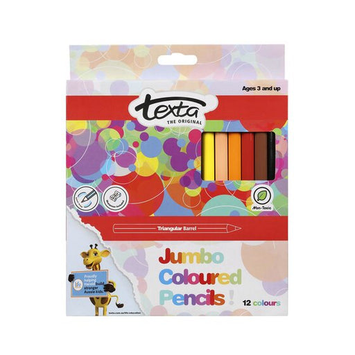 Texta Coloured Pencils Jumbo Triangular Pk 12