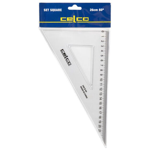 Celco 60 Degree Set Squares 26CM Clear