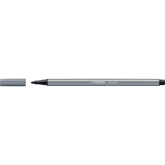Stabilo Pen 68 Fibre Tip Pen Dark Grey