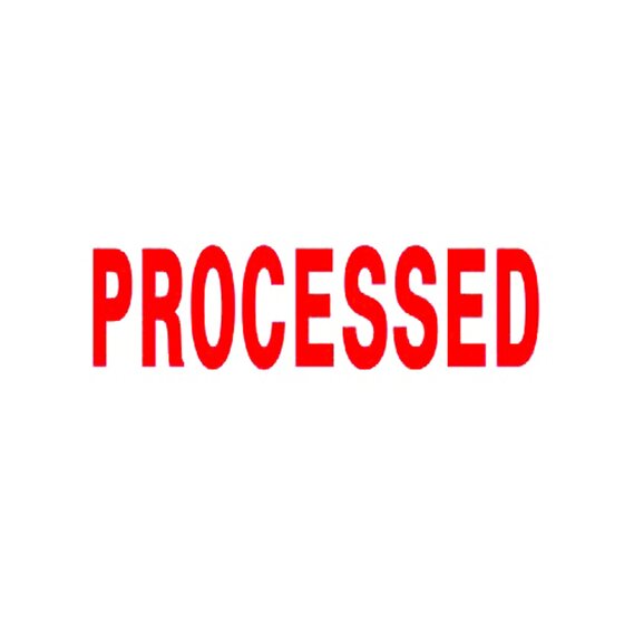 Deskmate Pre-inked Office Stamp Processed Red