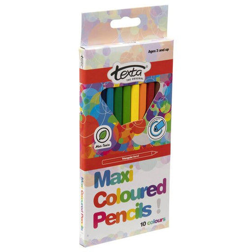 Texta Maxi Triangular Coloured Pencils Pack 10