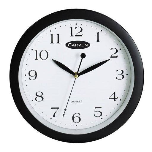 Carven Clock 250MM Black Frame