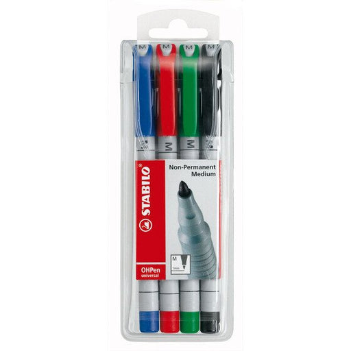 Stabilo Ohpen Universal Overhead Projector Pen Soluble Medium Asst Wall 4