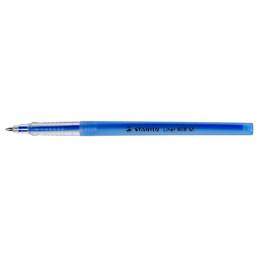 Stabilo 308 Liner Retractable Ballpoint Pen Medium Blue Box 10