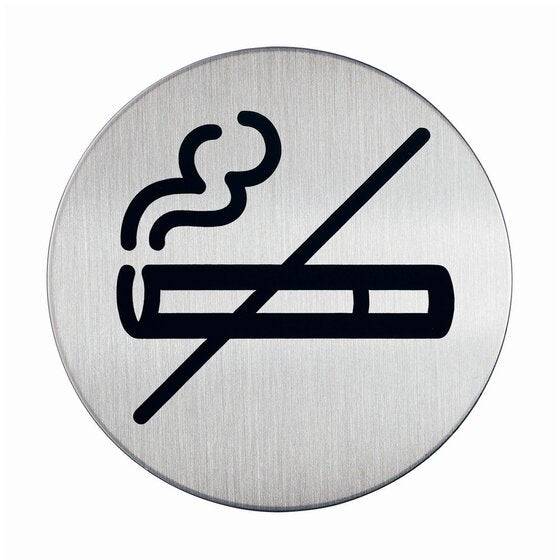 Durable Pictogram No Smoking 83MM Silver PACK1