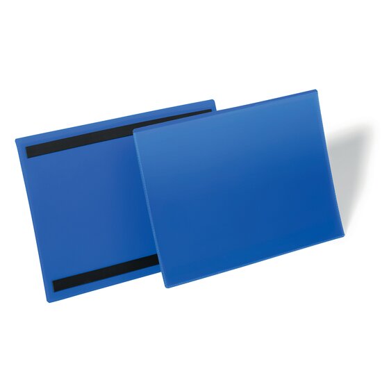 Durable Magnetic Document Pouch A4 Landscape PACK50 Blue