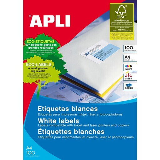 Apli Labels A4 99X139MM Round 100 Sheets
