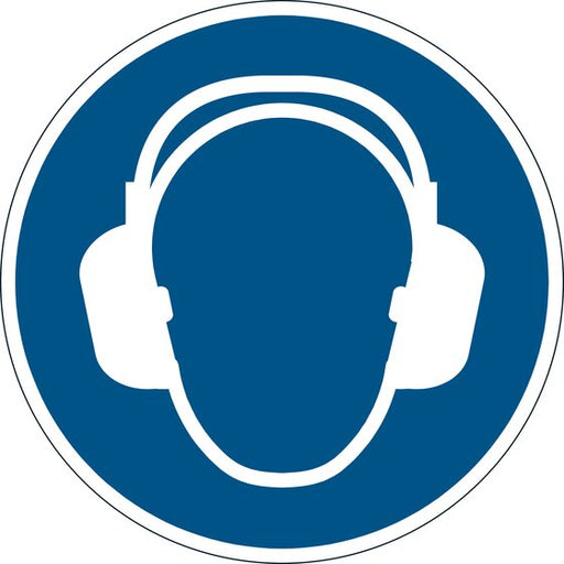 Durable Floor Marking Sign Use Ear Protection Blue 430MM