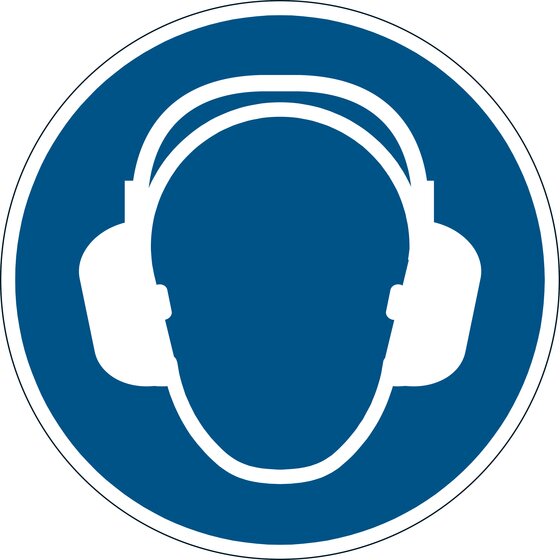 Durable Floor Marking Sign Use Ear Protection Blue 430MM