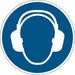 Durable Floor Marking Sign Use Ear Protection Blue 430MM