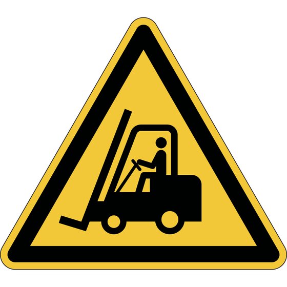 Durable Floor Marking Sign Permanent Caution! Forklifts 430MM Yellow