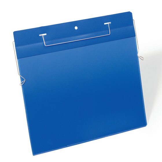 Durable Logistic Pockets with Wire Hanger A4 Landscape PACK50 Blue