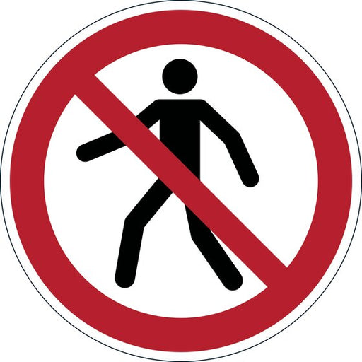 Durable Floor Marking Sign Permanent Pedestrian Prohibited 430MM Red