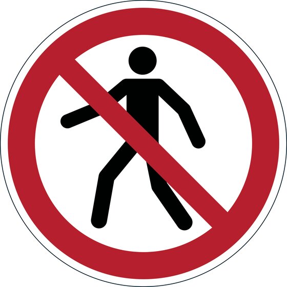 Durable Floor Marking Sign Permanent Pedestrian Prohibited 430MM Red
