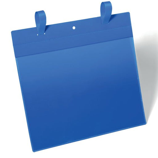 Durable Logistic Pockets with Fastening Straps A4 Landscape PACK50 Blue