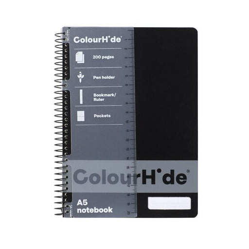 Colourhide Notebook A5 200PAGE Black
