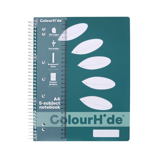 Colourhide Subject Book A4 250PAGE Teal Green