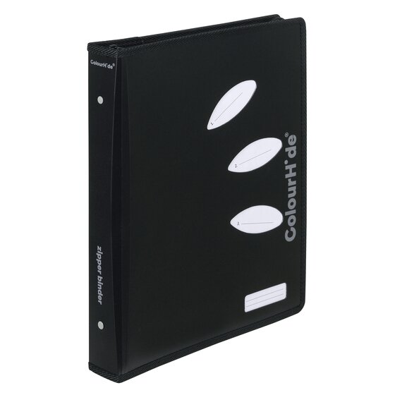 Colourhide Ring Binder Zipper Black