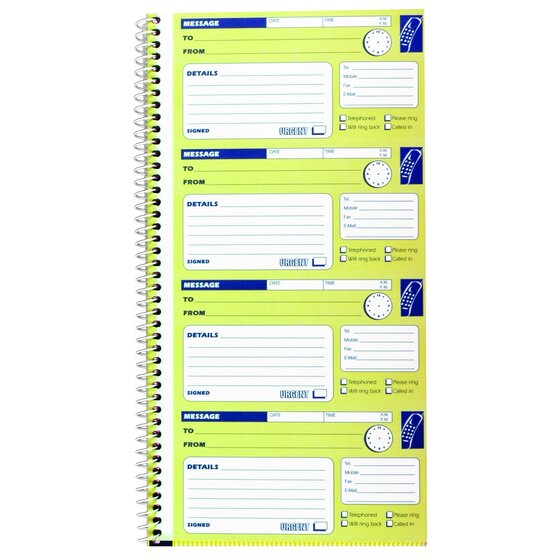 Spirax 550 Telephone Message Book 279X144MM Pack 4