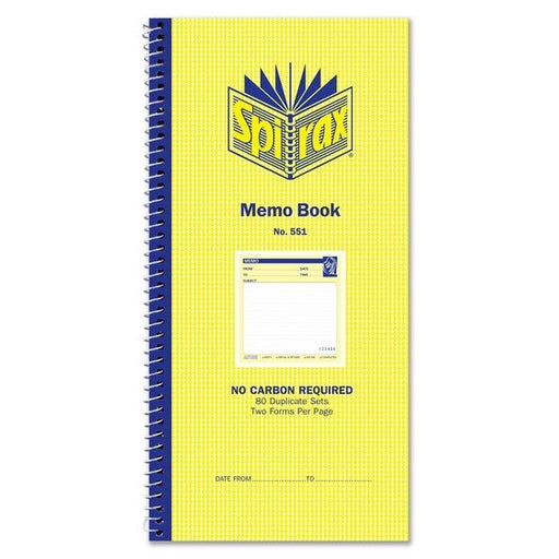 Spirax 551 Memo Book 279X144MM