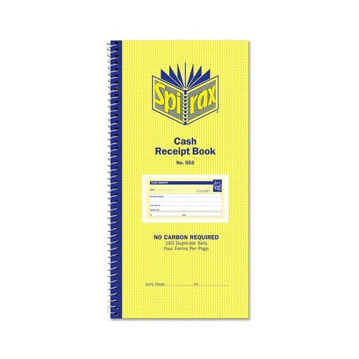 Spirax 553 Cash Receipt Book 279X144MM