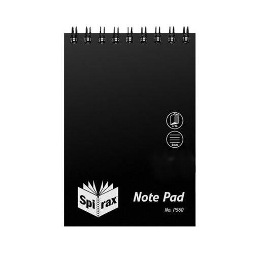 Spirax P560 PP Notebook 112X77MM 96 Page Black T/O