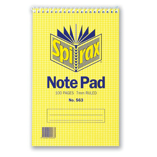 Spirax 563 Notebook Reporters 200X127MM 100 Page T/O