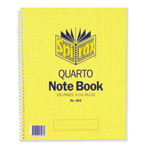 Spirax 593 Notebook Quarto 252X200MM 120 Page S/O
