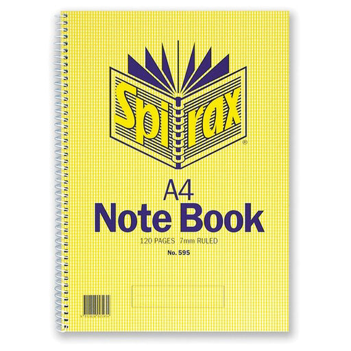 Spirax 595 Note Book 120 Pages Srt Pocketed A4 S/O