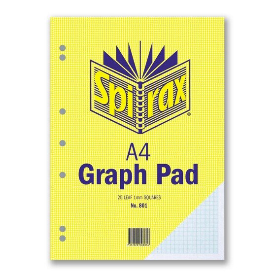 Spirax 801 Graph Pad 1MM A4 25 Leaf