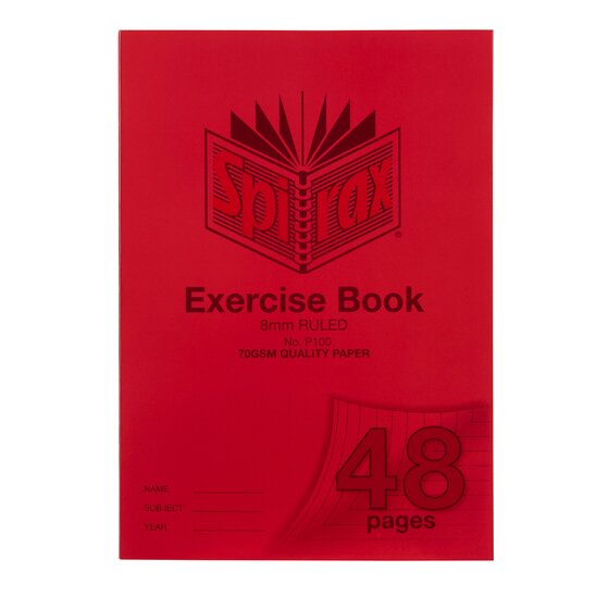 Spirax P100 Exercise Book A4 8MM 48PAGE