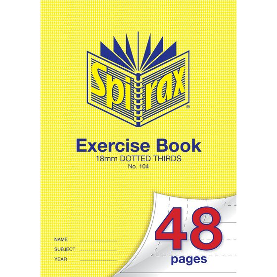 Spirax 104 Exercise Book 48 Page A4 18MM Dotted Thirds
