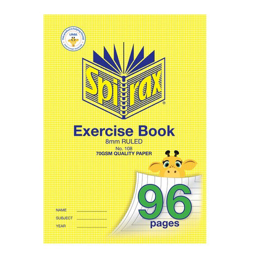 Spirax 108 Exercise Book A4 96 Page 8MM