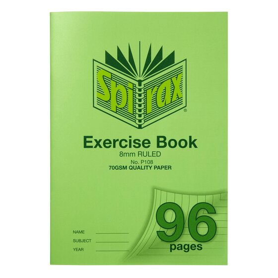 Spirax P108 Exercise Book A4 8MM 96PAGE