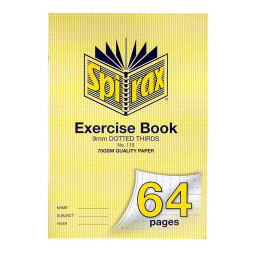 Spirax 115 Exercise Book A4 64 Page 9MM Dotted Thirds