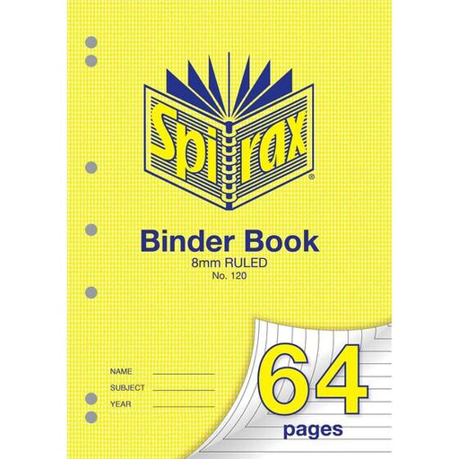 Spirax 120 Binder Book 64 Page A4 8MM Ruled