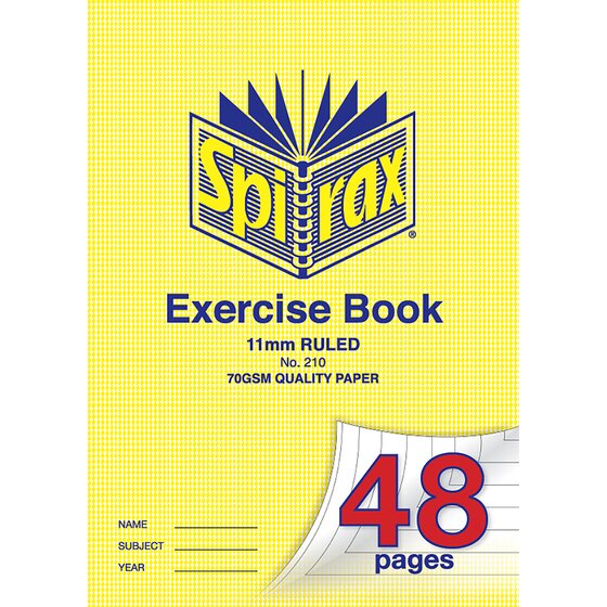 Spirax 210 Exercise Book A4 11MM 48PAGE