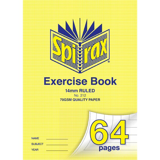 Spirax 212 Exercise Book A4 14MM 64PAGE