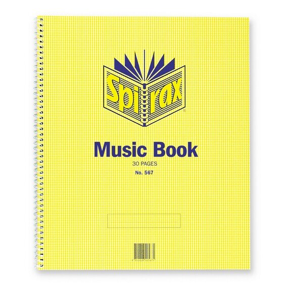Spirax 567 Music Book 297X248MM 15 LEAF/ 30 Page
