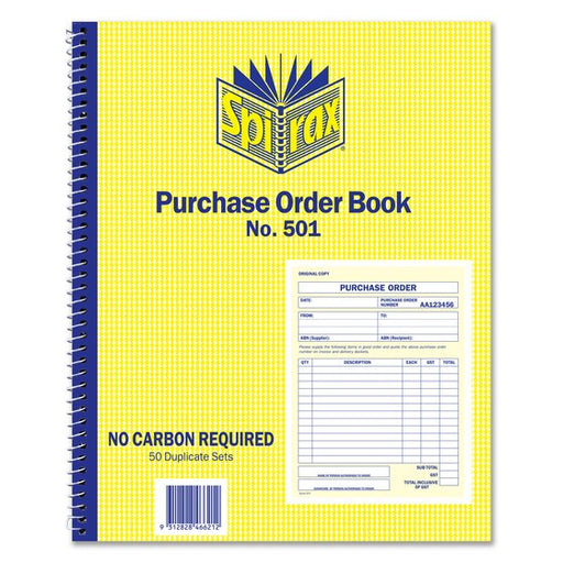 Spirax 501 Purchase Order Book Quarto 250X200MM