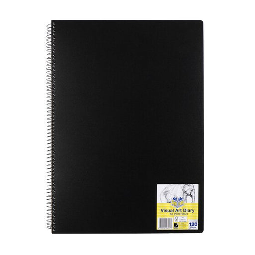 Spirax P703 PP Visual Art Diary A3 120 Page Black S/O