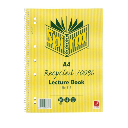 Spirax 814 Recycled Lecture Book A4 140 Page