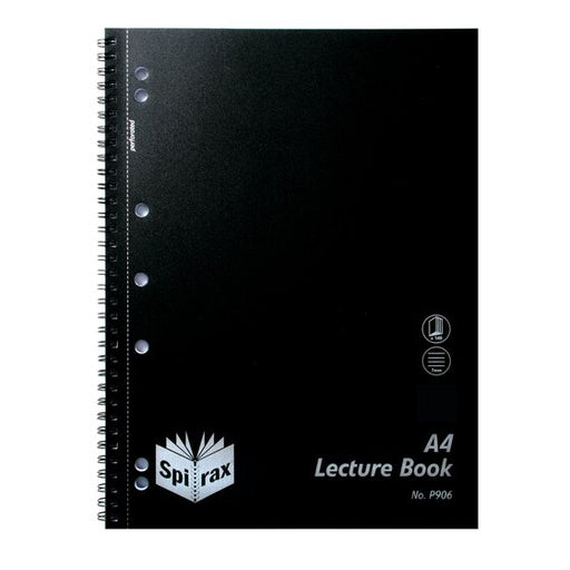 Spirax P906 PP Lecture Book A4 140 Page Black